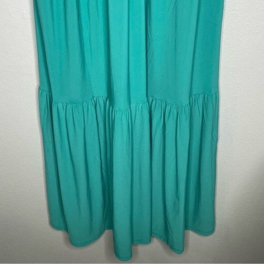 TravelSmith Women's Green Sleeveless Pleated Maxi Dress Size Large - Picture 4 of 12